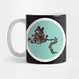 Bonsai Red on Green Mug